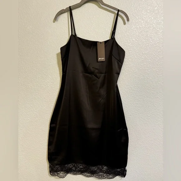 Nasty Gal | Dresses | Petite Lace Trim Mini Slip Dress | Poshmark